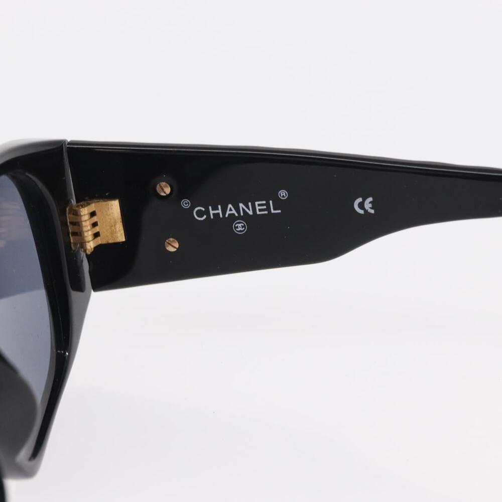 CHANEL COCO Mark Sunglasses plastic Black CC Auth 157822 - Picture 10 of 13